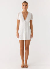 Sweet Lullaby Mini Dress - White