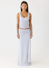Romana Maxi Skirt - Misty Blue