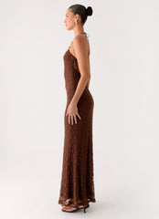 Promise Me Lace Maxi Dress - Chocolate