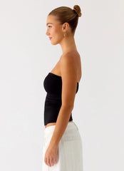 Adrienna Strapless Top - Black