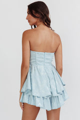 Paris Muse Gathered Bust Romper Baby Blue