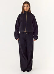 Waylon Denim Bomber Jacket - Black