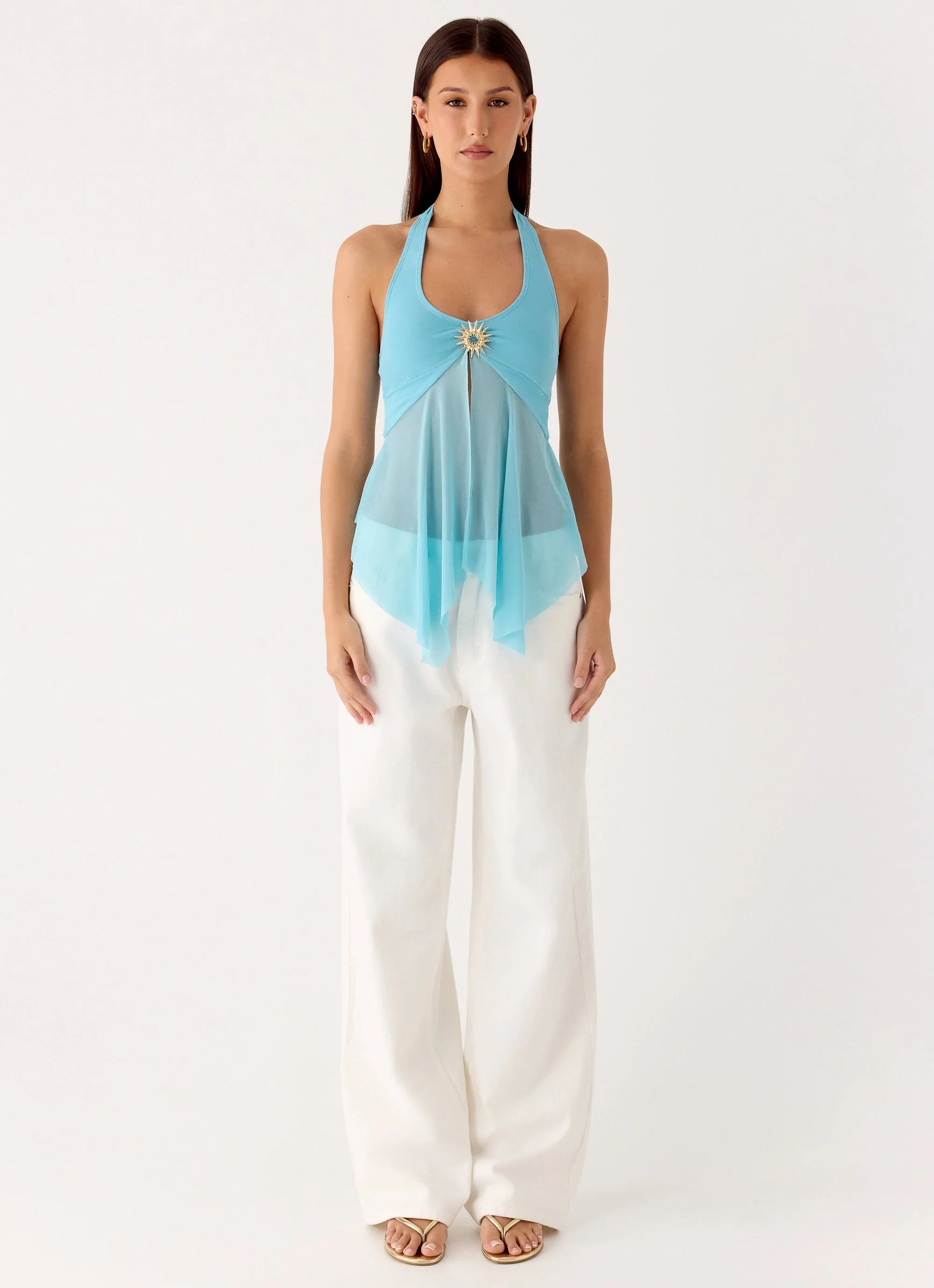 Sunbeam Mesh Top - Blue