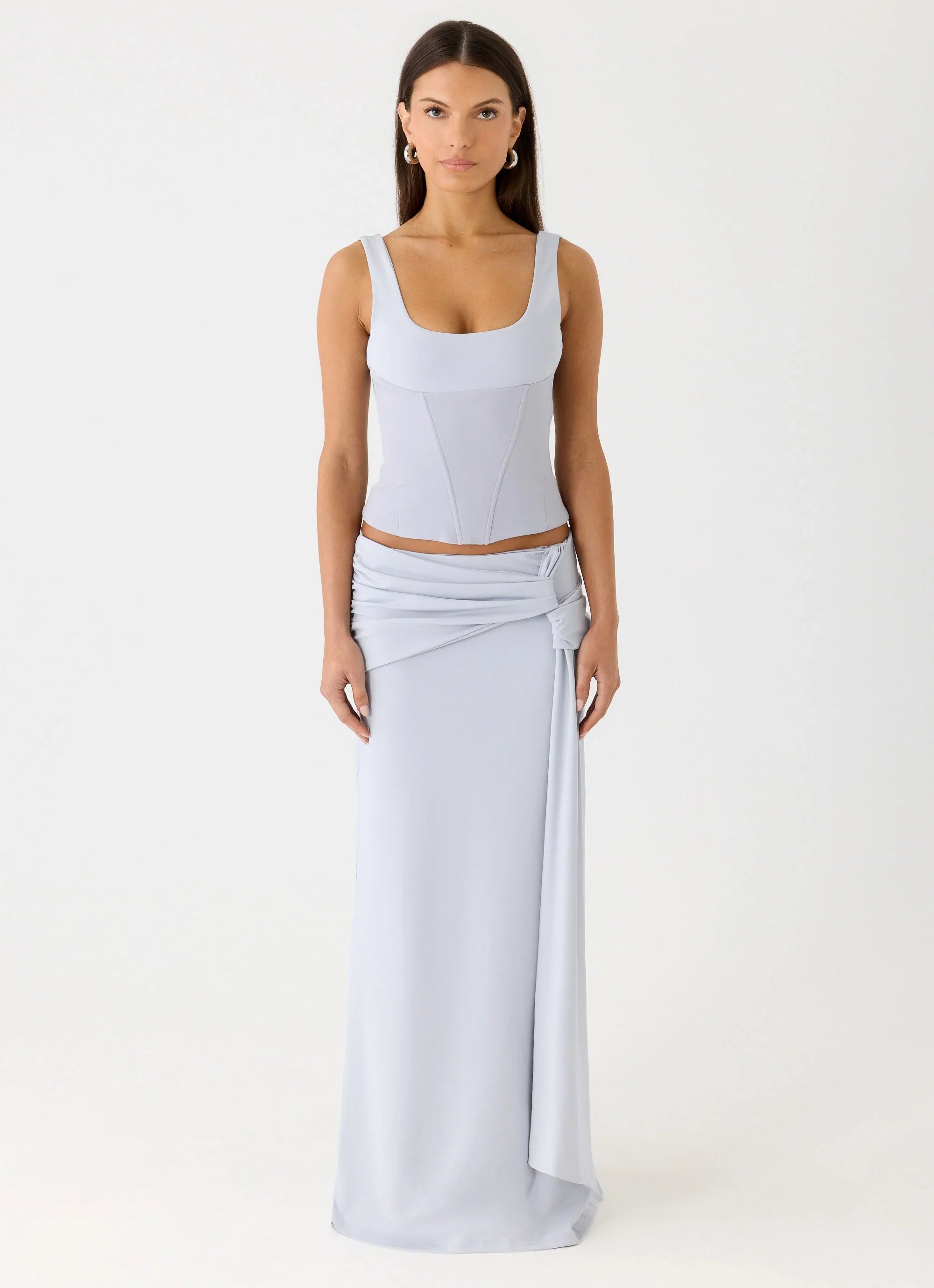 Romana Corset Top - Misty Blue