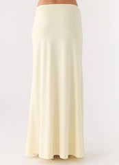 Like A Flower Maxi Skirt - Lemon Yellow