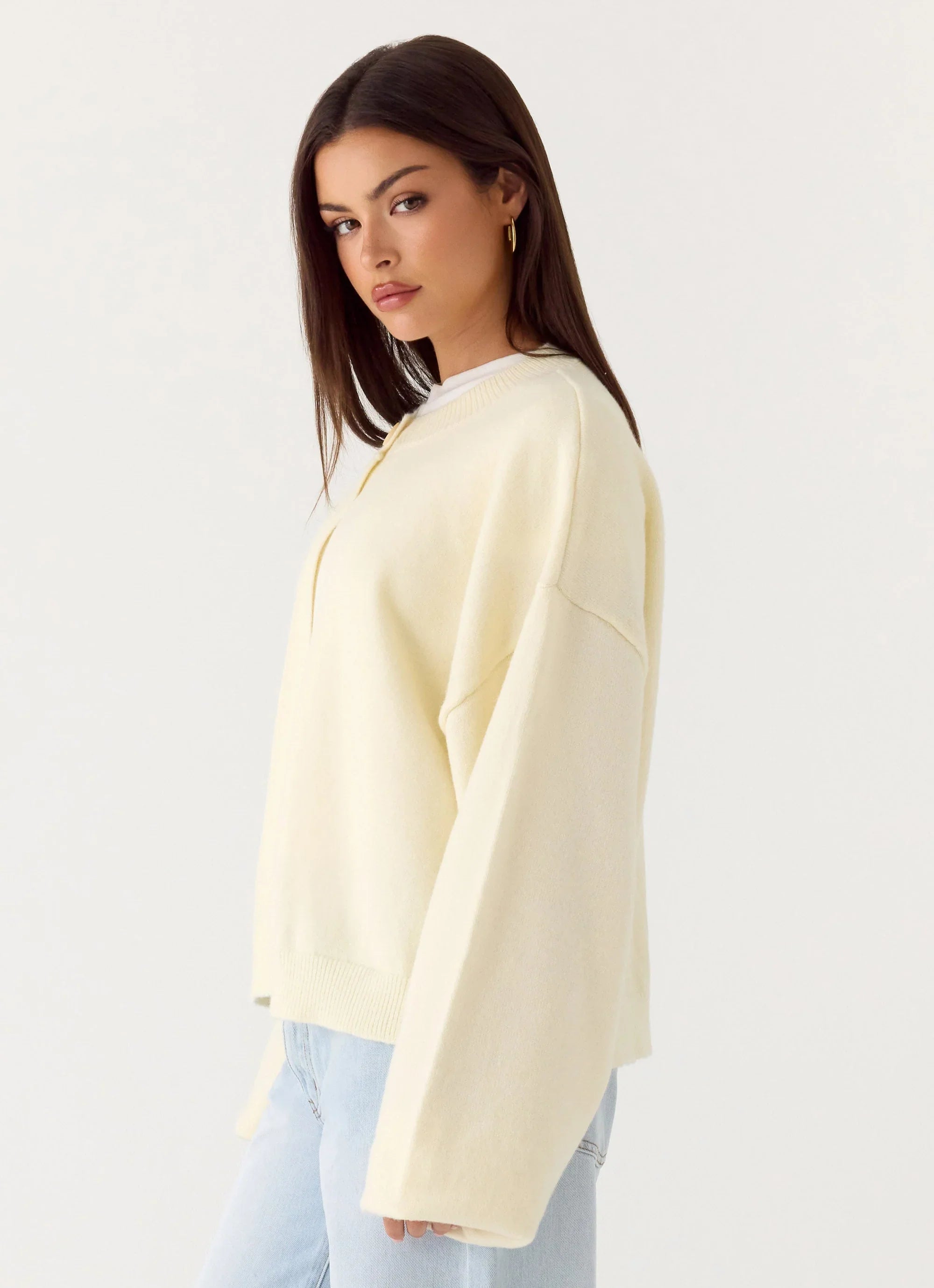Annie One Button Cardigan - Ivory Cream