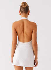 Love Line Halter Mini Dress - White