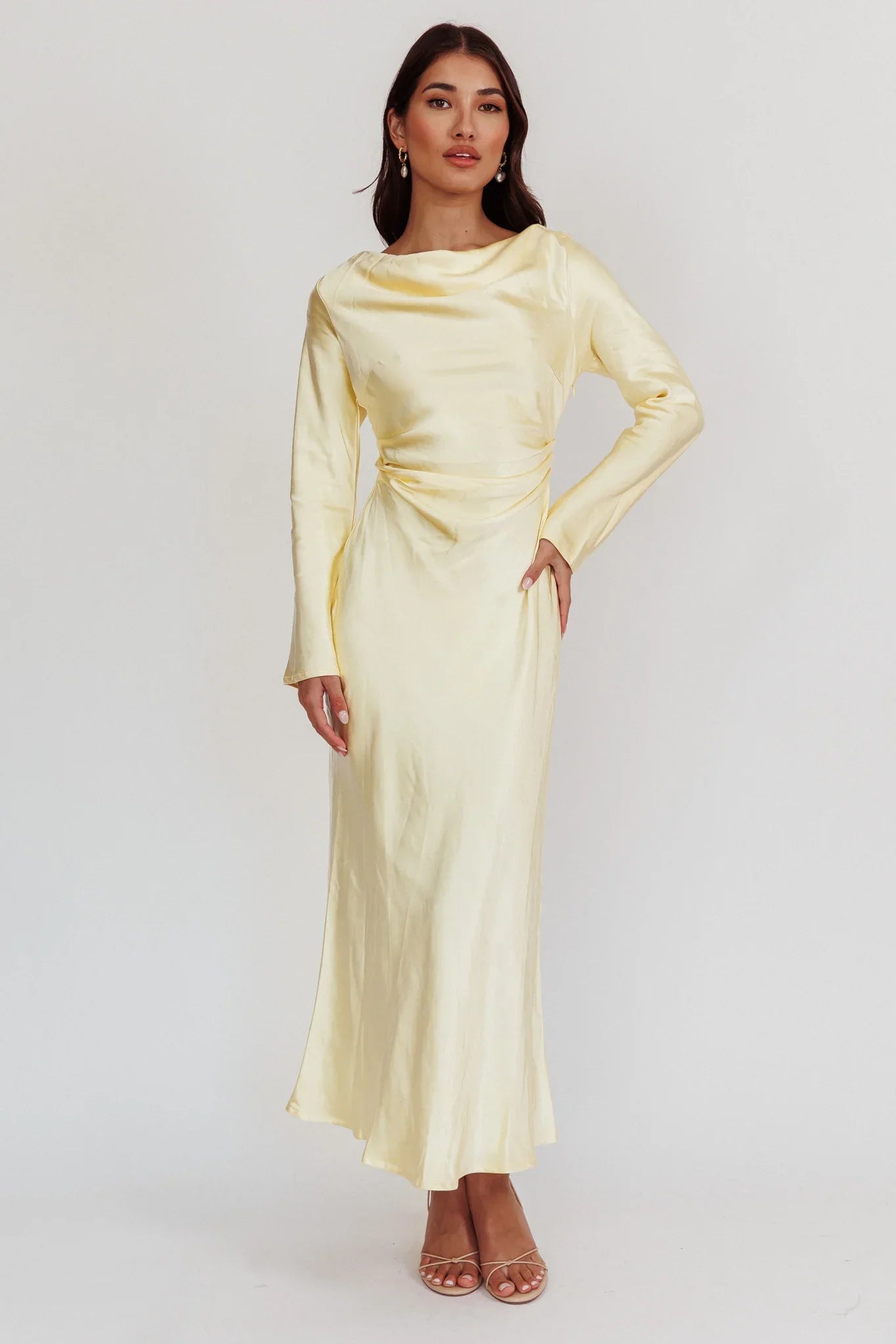 Loveland Cowl Back Midi Dress Butter