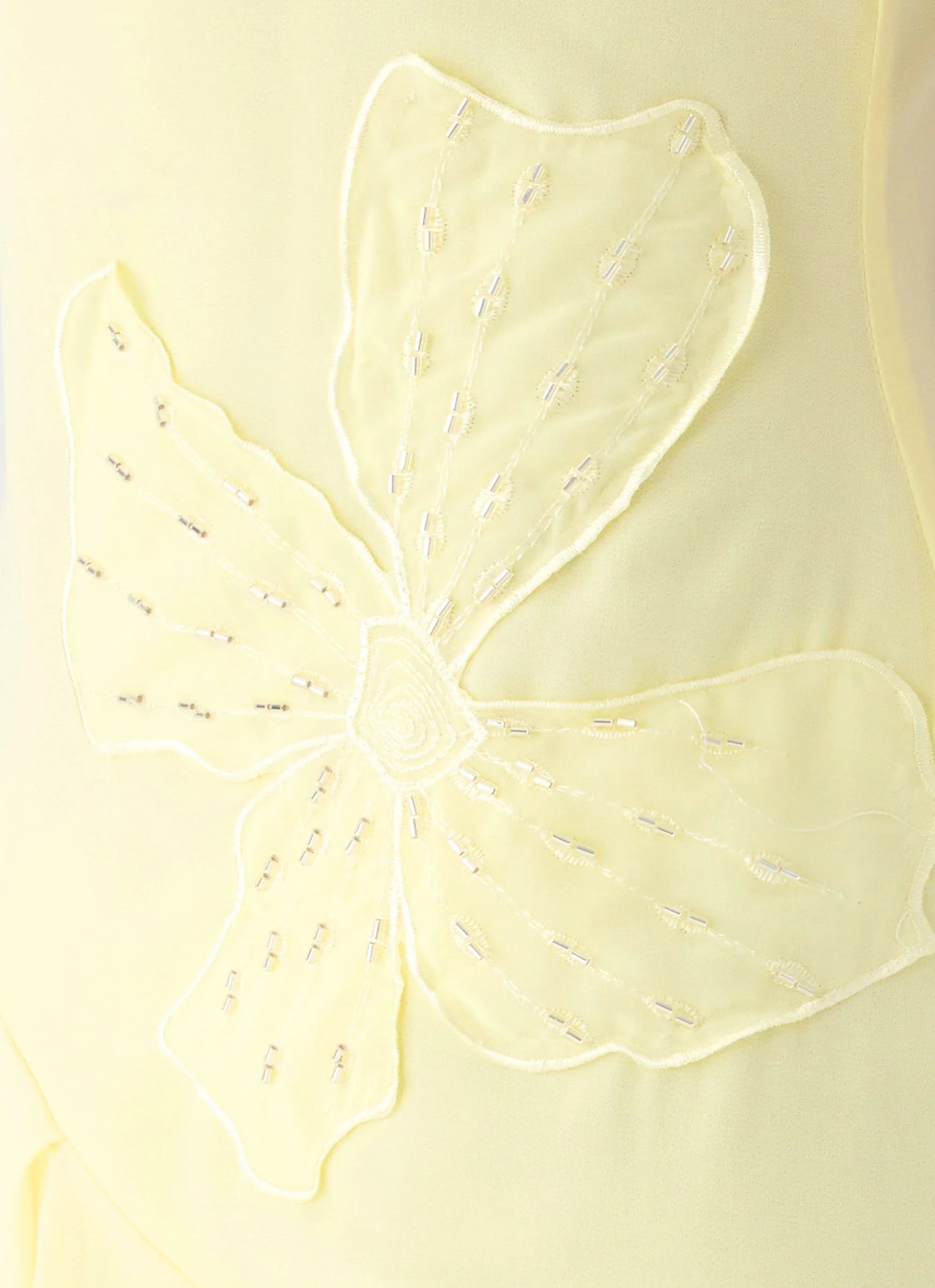 Aysha Beaded Flower Midi Dress - Yellow